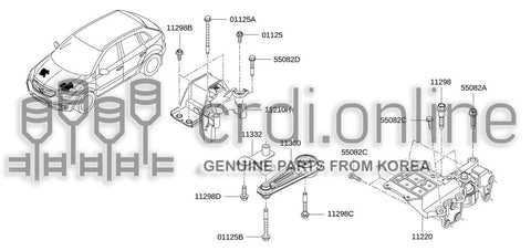 BRACKET ASSY-TORQUERODREAR 11332-JD000 11332JD000 11332 JD000