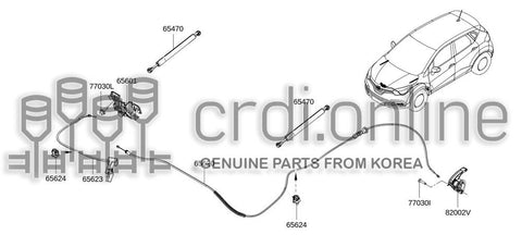 LOCK ASSY-HOOD 65601-5563R 656015563R 65601 5563R