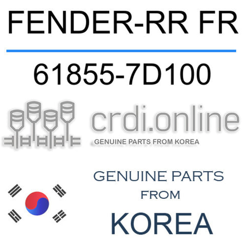 FENDER-RR FR [ORIGINAL] 61855-7D100 618557D100 61855 7D100