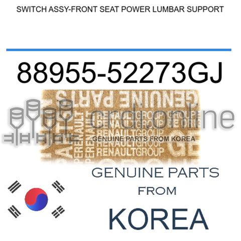 SWITCH ASSY-FRONT SEAT POWER LUMBAR SUPPORT [ORIGINAL] 88955-52273GJ 8895552273GJ 88955 52273GJ