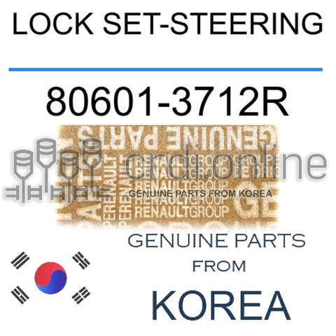 LOCK SET-STEERING [ORIGINAL] 80601-3712R 806013712R 80601 3712R