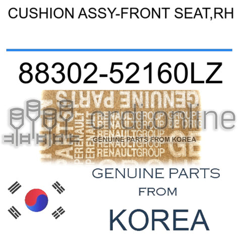 CUSHION ASSY-FRONT SEAT,RH [ORIGINAL] 88302-52160LZ 8830252160LZ 88302 52160LZ
