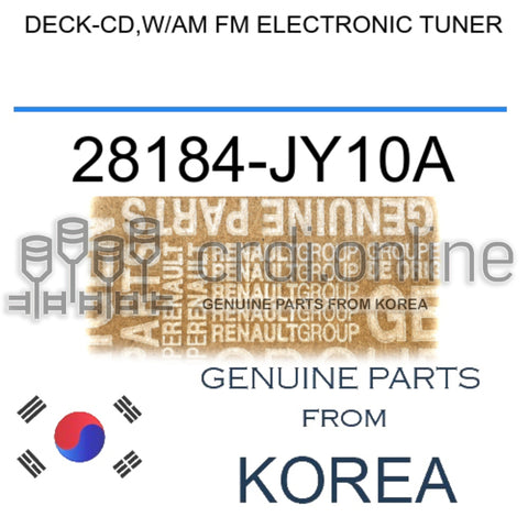 DECK-CD,W/AM FM ELECTRONIC TUNER [ORIGINAL] 28184-JY10A 28184JY10A 28184 JY10A