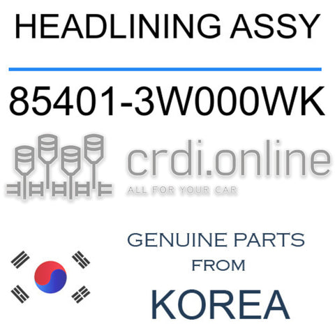 HEADLINING ASSY [ORIGINAL] 85401-3W000WK 854013W000WK 85401 3W000WK