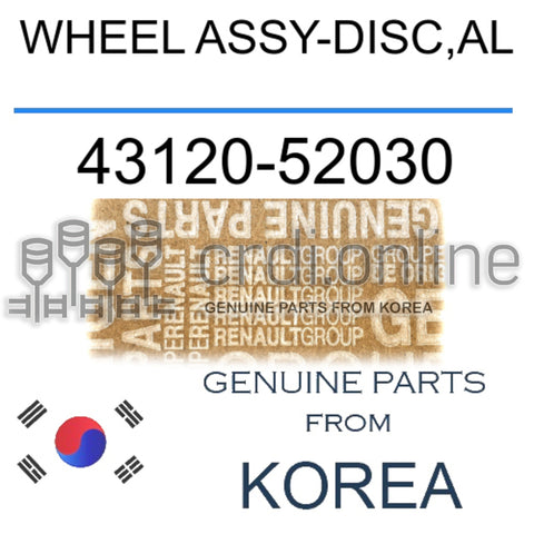 WHEEL ASSY-DISC,AL [ORIGINAL] 43120-52030 4312052030 43120 52030