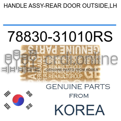HANDLE ASSY-REAR DOOR OUTSIDE,LH [ORIGINAL] 78830-31010RS 7883031010RS 78830 31010RS