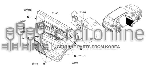 FINISHER ASSY-REAR DOORRH 829A0-5371R 829A05371R 829A0 5371R
