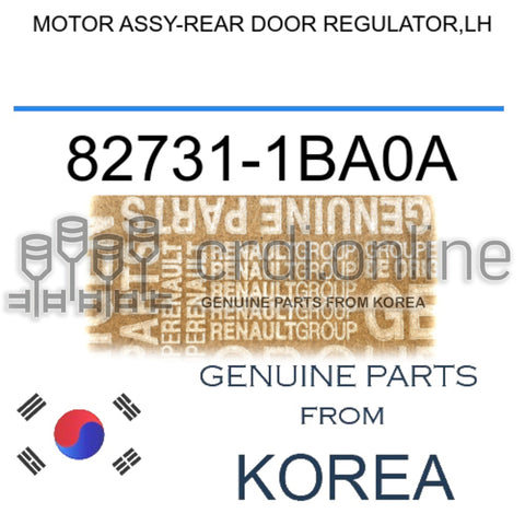 MOTOR ASSY-REAR DOOR REGULATOR,LH [ORIGINAL] 82731-1BA0A 827311BA0A 82731 1BA0A