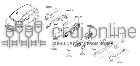BRACKET ASSY-FRONT DOOR OUTSIDE HANDLELH 80607-7201R 806077201R 80607 7201R