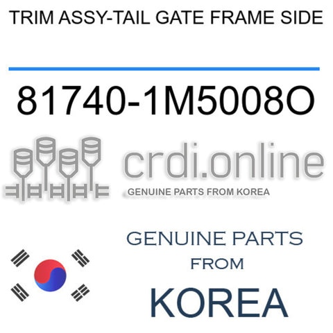 TRIM ASSY-TAIL GATE FRAME SIDE [ORIGINAL] 81740-1M5008O 817401M5008O 81740 1M5008O