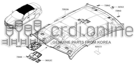 HOOK-SUNSCREENREAR LH [ORIGINAL] 739N3-7538R 739N37538R 739N3 7538R