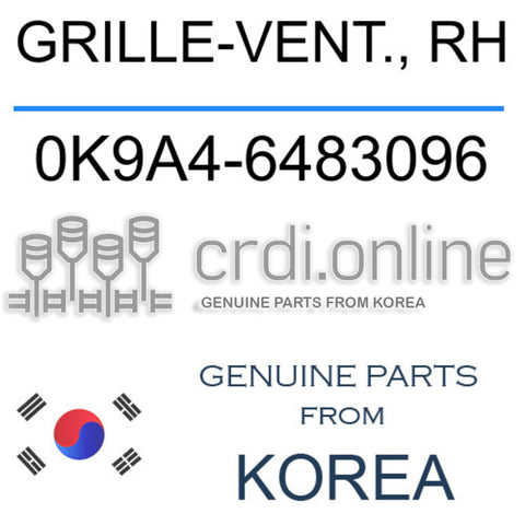 GRILLE-VENT., RH [ORIGINAL] 0K9A4-6483096 0K9A46483096 0K9A4 6483096