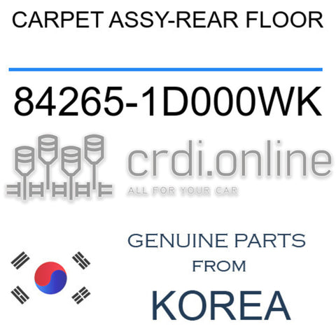 CARPET ASSY-REAR FLOOR [ORIGINAL] 84265-1D000WK 842651D000WK 84265 1D000WK