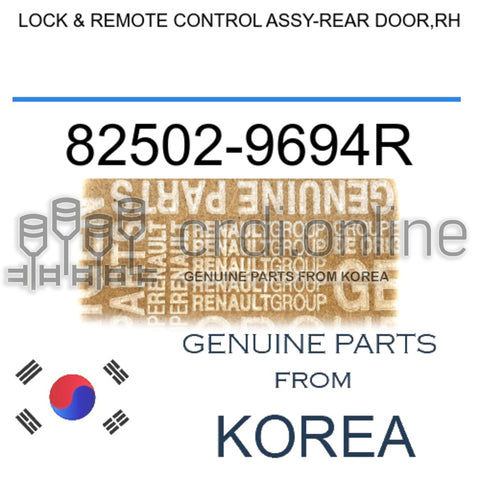 LOCK & REMOTE CONTROL ASSY-REAR DOOR,RH [ORIGINAL] 82502-9694R 825029694R 82502 9694R