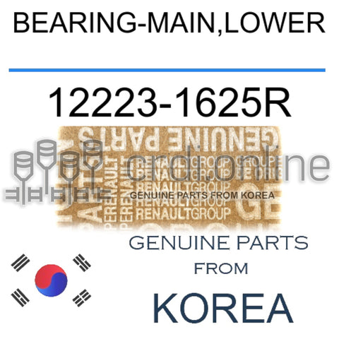 BEARING-MAIN,LOWER [ORIGINAL] 12223-1625R 122231625R 12223 1625R
