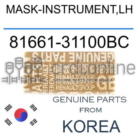 MASK-INSTRUMENT,LH [ORIGINAL] 81661-31100BC 8166131100BC 81661 31100BC