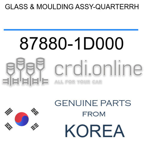 GLASS & MOULDING ASSY-QUARTERRH [ORIGINAL] 87880-1D000 878801D000 87880 1D000