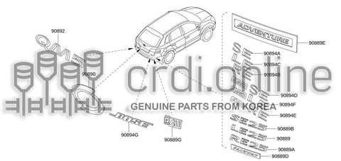 EMBLEM-BACK DOORSE25 90889-5874R 908895874R 90889 5874R