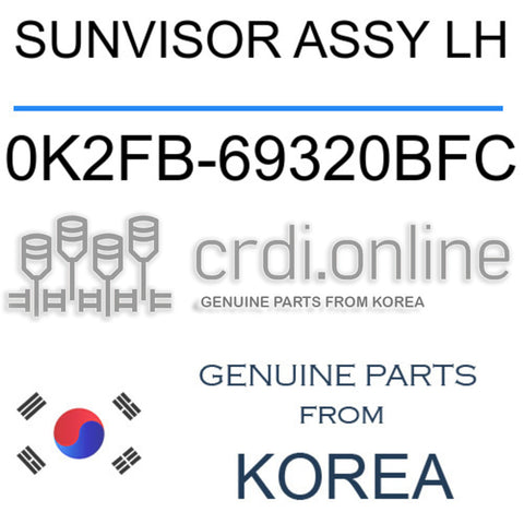 SUNVISOR ASSY LH [ORIGINAL] 0K2FB-69320BFC 0K2FB69320BFC 0K2FB 69320BFC