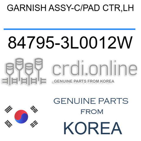 GARNISH ASSY-C/PAD CTR,LH 84795-3L0012W 847953L0012W 84795 3L0012W