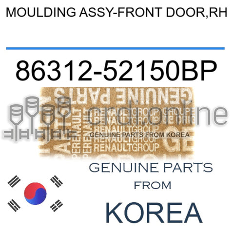 MOULDING ASSY-FRONT DOOR,RH [ORIGINAL] 86312-52150BP 8631252150BP 86312 52150BP