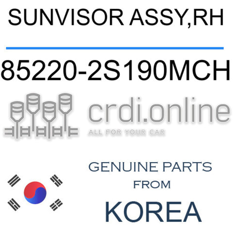 SUNVISOR ASSY,RH 85220-2S190MCH 852202S190MCH 85220 2S190MCH