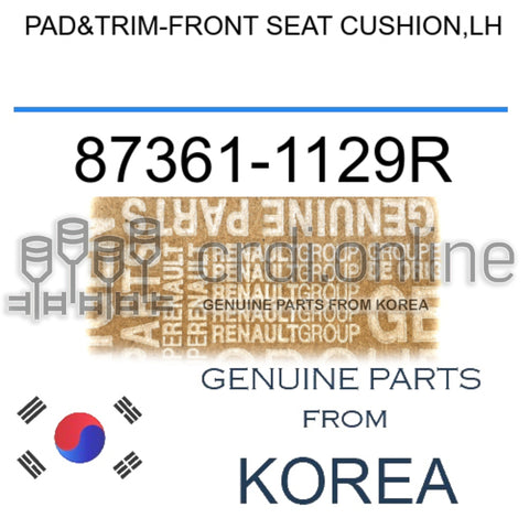 PAD&TRIM-FRONT SEAT CUSHION,LH [ORIGINAL] 87361-1129R 873611129R 87361 1129R