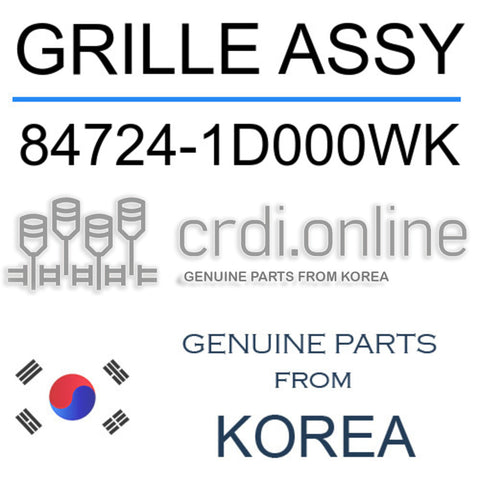 GRILLE ASSY 84724-1D000WK 847241D000WK 84724 1D000WK