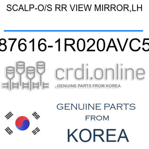 SCALP-O/S RR VIEW MIRROR,LH 87616-1R020AVC5 876161R020AVC5 87616 1R020AVC5