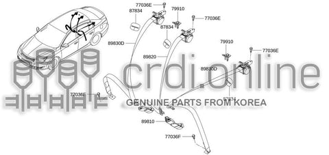 BELT ASSY-BUCKLEREAR RH 88850-0690R 888500690R 88850 0690R