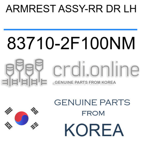 ARMREST ASSY-RR DR LH 83710-2F100NM 837102F100NM 83710 2F100NM