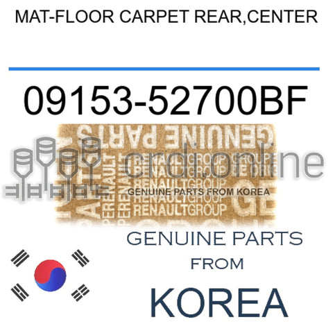 MAT-FLOOR CARPET REAR,CENTER [ORIGINAL] 09153-52700BF 0915352700BF 09153 52700BF
