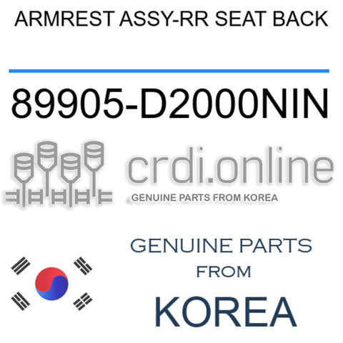 ARMREST ASSY-RR SEAT BACK [ORIGINAL] 89905-D2000NIN 89905D2000NIN 89905 D2000NIN