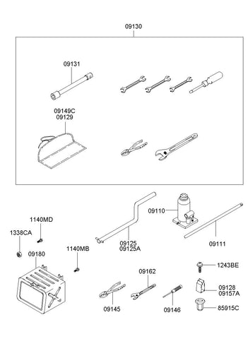 WRENCH-WHEEL NUT <br>09131-5H500, <br>091315H500, <br>09131 5H500 <br>(Original, New)