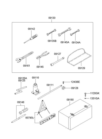 WRENCH-WHEEL NUT <br>09127-6A200, <br>091276A200, <br>09127 6A200 <br>(Original, New)