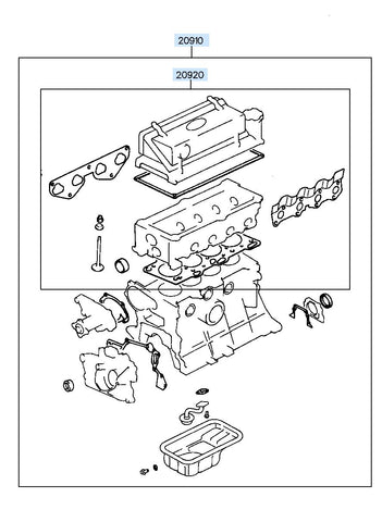 GASKET KIT-ENGINE OVERHAUL <br>20910-02A10, <br>2091002A10, <br>20910 02A10 <br>(Original, New)