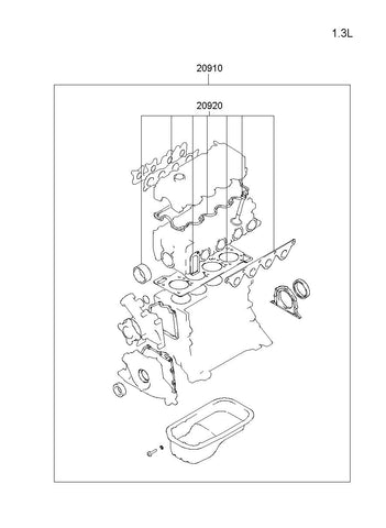 GASKET KIT-ENGINE OVERHAUL <br>20910-2AD00, <br>209102AD00, <br>20910 2AD00 <br>(Original, New)