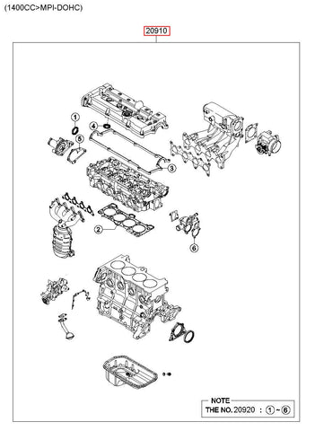 GASKET KIT-ENGINE OVERHAUL 20910-2AK10 (Original, New)