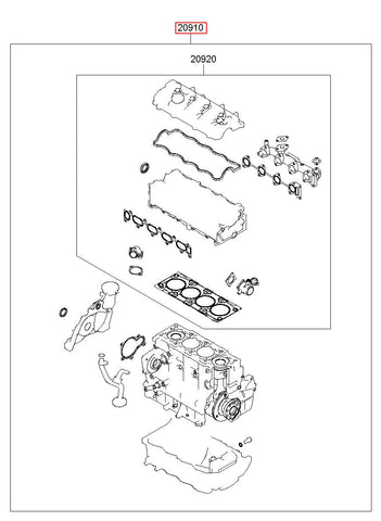 GASKET KIT-ENGINE OVERHAUL 20910-2FU01 (Original, New)