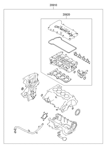 GASKET KIT-ENGINE OVERHAUL UPR <br>20920-2BE00, <br>209202BE00, <br>20920 2BE00 <br>(Original, New)