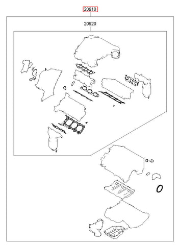 GASKET KIT-ENGINE OVERHAUL 20910-3CN00 (Original, New)