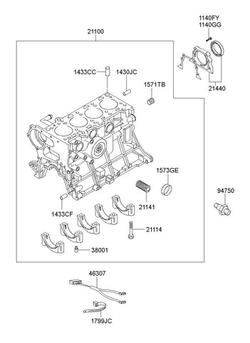 CASE ASSY-OIL SEAL <br>21440-4A000, <br>214404A000, <br>21440 4A000 <br>(Original, New)