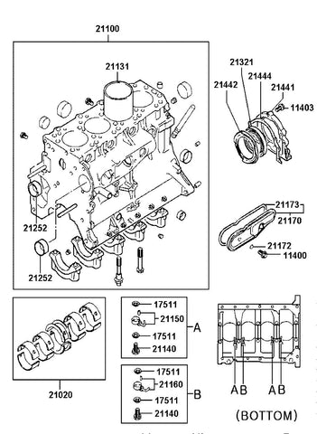 BEARING SET-CRANK SHAFT 21020-42032D 2102042032D 21020 42032D