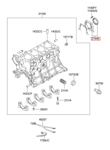 CASE ASSY-OIL SEAL 21440-2F600 (Original, New)