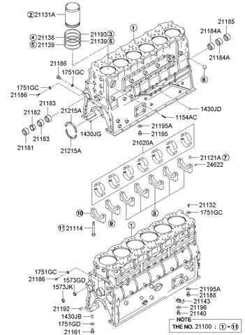 BEARING SET-CRANK SHAFT <br>21020-83910, <br>2102083910, <br>21020 83910 <br>(Original, New)