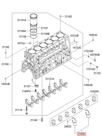 BEARING SET-CRK/SHF THRUST 21030-85800 (Original, New)