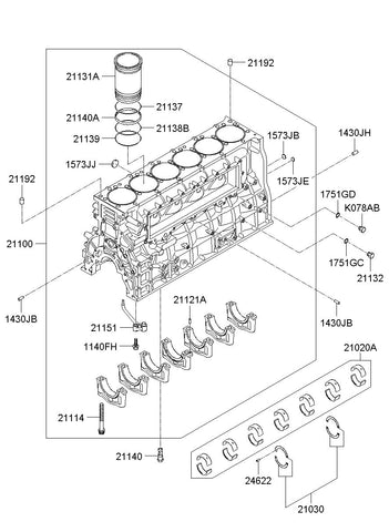 BEARING SET-CRANK SHAFT THRUST 21030-52000 2103052000 21030 52000