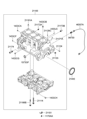 BLOCK ASSY-CYLINDER 21100-27800 2110027800 21100 27800
