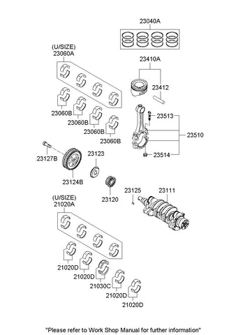 PISTON & PIN ASSY <br>23410-26860, <br>2341026860, <br>23410 26860 <br>(Original, New)