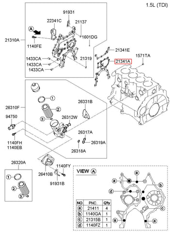 GASKET-TIMING CHAIN CASE,LWR 21341-2A002 (Original, New)